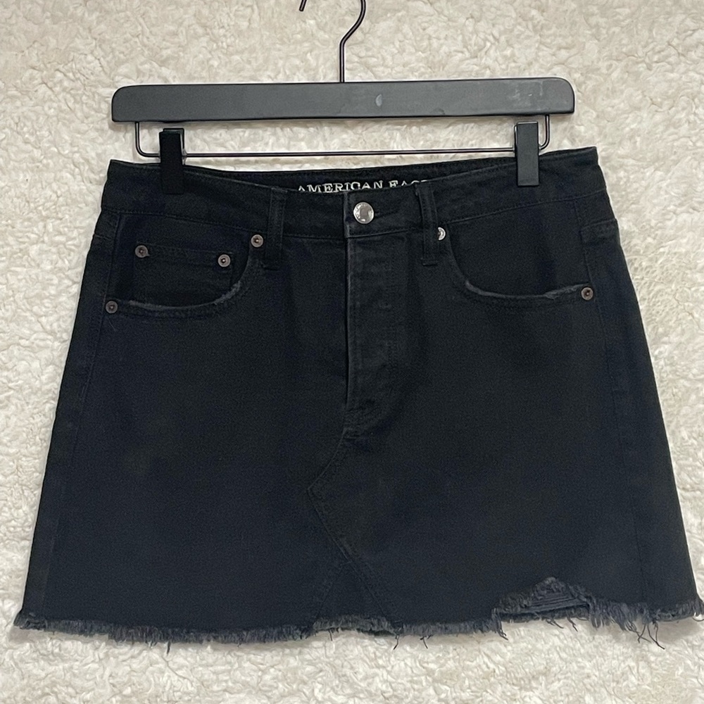American Eagle Distressed Jean Mini Skirt
